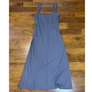 Vintage Laundry by Shelli Segal Square Neck A-Line Maxi Dress Size 10 Gray Blue